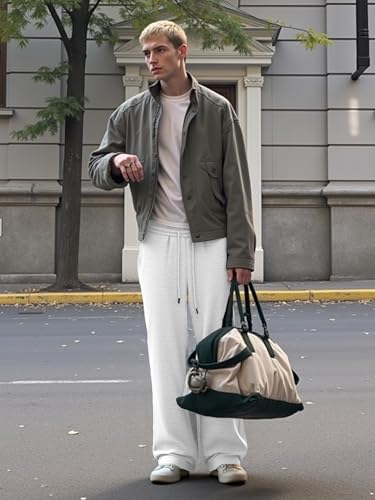 Image of JMIERR Men's Casual Baggy Pants Lightweight Wide Leg Lounge Travel Pants Streetwear with Pockets