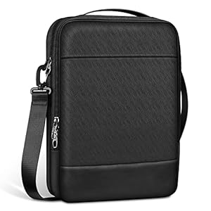 Fintie Laptop Shoulder Bag Briefcase for MacBook Air 15, MacBook Air 13.6, MacBook Pro 14, MacBook Air 13, MacBook Pro 13, Dell XPS 13, 13.5″ Surface Laptop, 13″ Samsung Lenovo HP Acer Laptop, Black