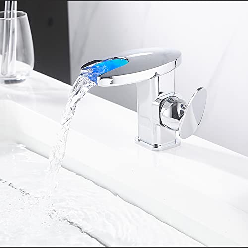 LED du robinet de vanité au design chromé et éclairage hydro-propulsé - 5