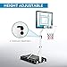 DWVO Pool Basketball Hoop, 4.1-5.7ft Easy Adjustable Basketball Goal, Portable Poolside Basketball Hoop & Goal System for Various Ages Indoor Outdoor