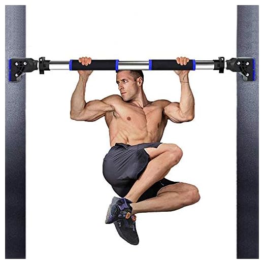 SKILEC pull-up bar för dörrkarmar, pup-bar för dörr utan skruvar dörr pull-up stång för fitness, dörr övningsstång, träningsstång för överkroppen med justerbar bredlåsmekanism
