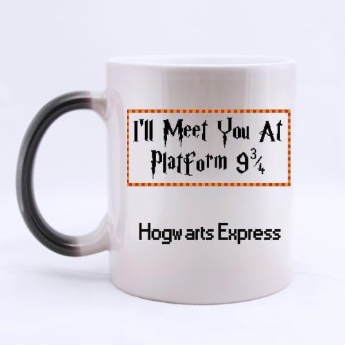 Custom Platform 9 3 4 Harry Potter Hogwarts Express Math Ceramic Magic Color Changing Morning Coffee Tea Drinking Mug Funny Mugs-Heat Sensitive (11 oz)