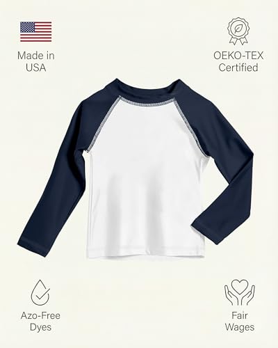 Image of City Threads Rash Guard for Boys SPF 50+ Made in USA, Long Sleeve Swim Shirt with Sun Protection, Toddler, and Youth Sizes
