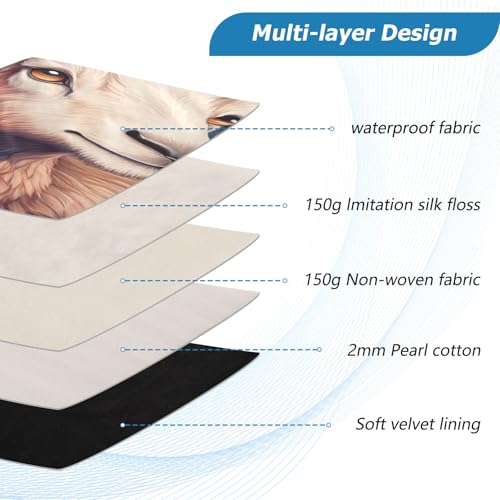 Funda para laptop tamaño grande con diseño Goat Flowers miniatura 4