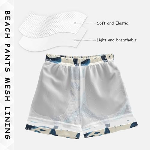 OREZI Boys Swim Trunk Shorts Watercolor Blue Whale Bathing Suit for Kids Teens4