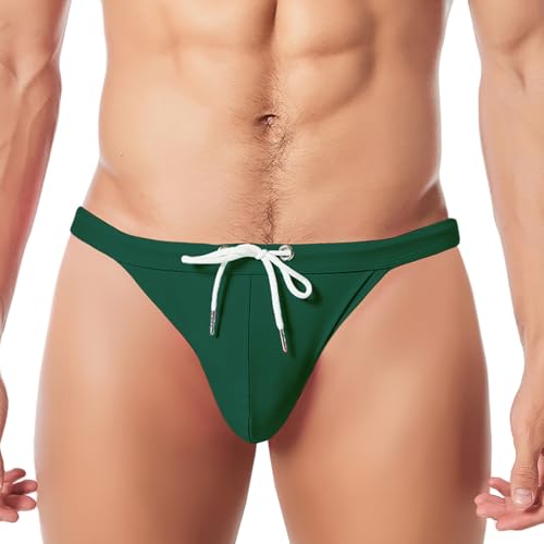 Slip de bain sexy homme taille basse à cordon de serrage séchage rapide