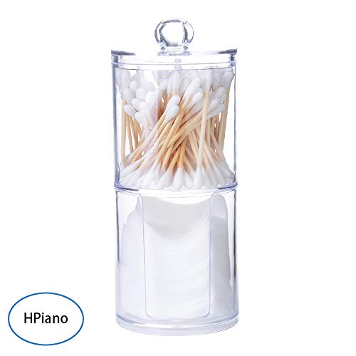 Preisvergleich Produktbild Acryl Make-up Aufbewahrung,Zweischichtige Wattestäbchen Pad Klar Container Aufbewahrungsbox Fall Halter Spender für Wattepads und Wattestäbchen
