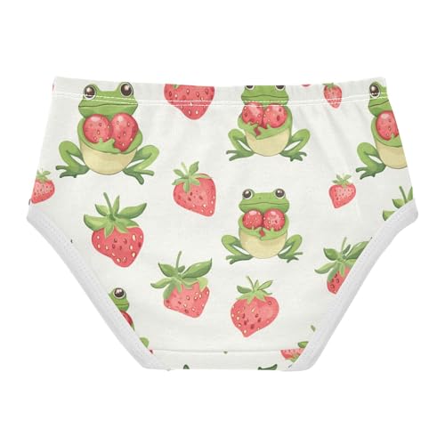 Wusikd Frogs Swimming Girls' Underwear Cotton Cute Girls Briefs Soft Toddler Underwear 2T2