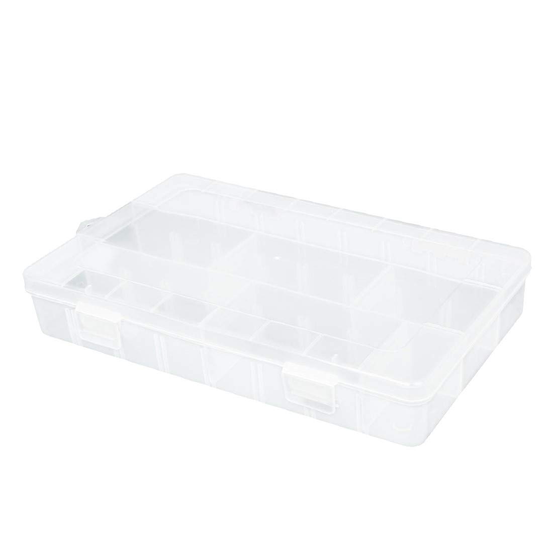 New Lon0167 Clear White Plastic 3 Compartments Storage Case Box w 4 Removable Sheet(Durchsichtiger, weier Kunststoff 3 Fcher Aufbewahrungsbox mit abnehmbarem Blatt 4