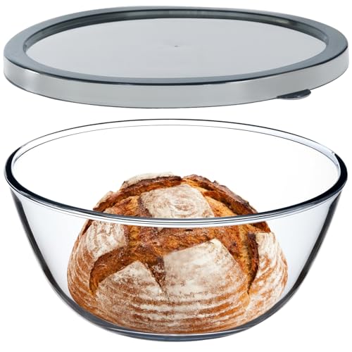 Ewafilu 4.7Qt Large Glass Mixing Bowl With Lid