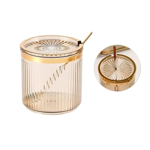 pipisweet 3/6 tarros de condimentos con cuchara, para el hogar, cocina, exquisito frasco de almacenamiento de botellas de condimentos (ámbar, 6 piezas)