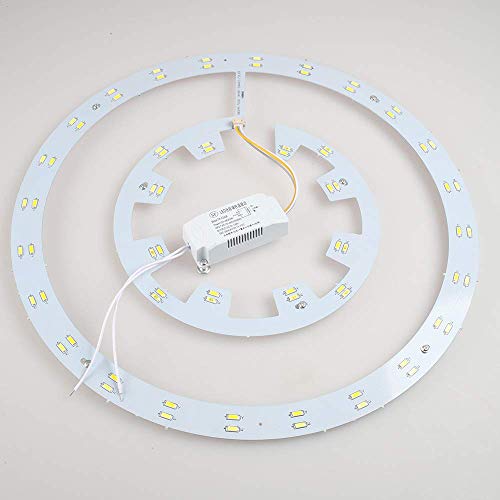 Lighting Groups Invisible Ceiling Fans Lights LED Light Board and LED Driver, 36W LED Board with LED Driver with White/Warm/Neutral Light Suitable for 42 Inch Retractable Ceiling Fan(7 inch, White)