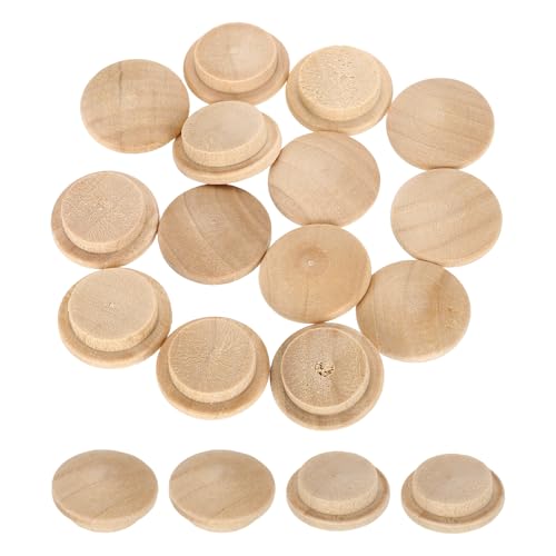 uxcell 40Pcs Wood Button Plugs, 15mm / 0.59