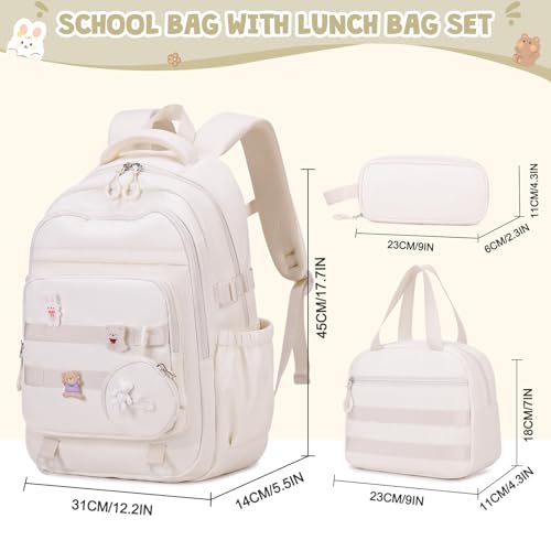 Image of ACESAK Girls Backpack - 3PCS Backpack for Cute School Backpacks for Girls