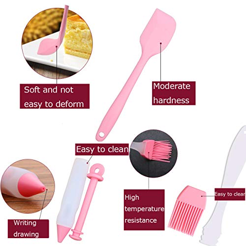 TANGGER 8 PCS Rosa Utensili da Cucina in Silicone