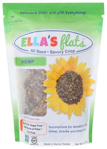 Ellas Flats Hemp Crackers 4.8 oz (Pack of 6)