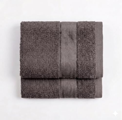 Melissa Linen 820GSM Luxury Fingertip Towels Set of 2 (12x20 Inches) 100% Turkish Cotton Premium Small Hand Towels for Bathroom Spa & Hotel Ultra Absorbent & Thick Anthracite Gray