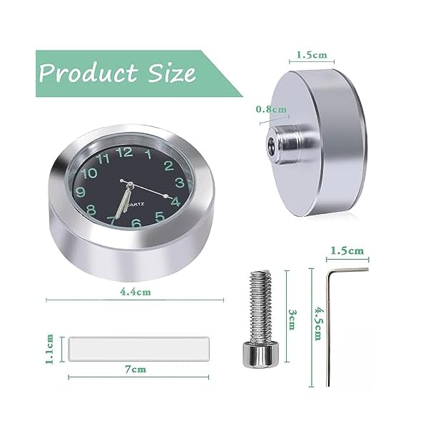 YeahBoom Motorraduhr,Motorrad Fahrrad Uhr,Motorrad Lenkeruhr,Motorrad-Uhren,wasserdichte Uhr,Wasserdicht Leuchtend Motorraduhren,für Lenker, Lenkerhalterung Uhr für Motorräder, Elektrofahrzeuge – Bild 3