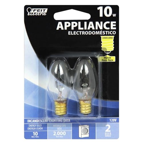 10-Watt C7 Appliance Incandescent Light Bulb (2-Pack)-Feit Electric-BP10C71/2/RP by Feit Electric - Used condition - US$4.39