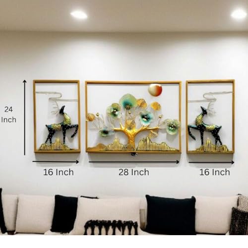 Image of Handcrafted Metal Modern Flower Wall Art Multicolor Unique Modern Accent for Stylish Interiors Wall Art for Home Decor, Living Room, Bedroom & Office