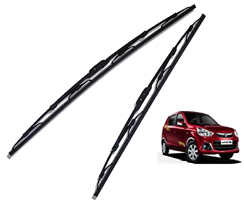 Image of Euro Care Metal Type Wiper Blade Compatibility with Maruti Suzuki Alto K10 (Model : 2012-Till Date) Windshield Car Wiper Blade Size D-18,P-16