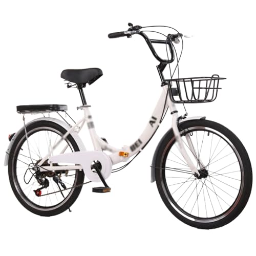 Bicicleta Plegable De 20', 22', 24' Y 26' para Adultos, con 7 Velocidades, Cuadro De Acero Al Carbono De Alta Resistencia, Ideal para Desplazamientos Urbanos A,24 Inch