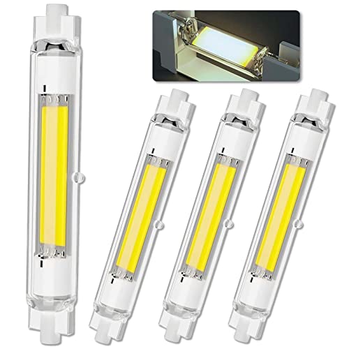 Bombilla R7S 118mm LED Luz Ajustable Blanca Cálida Sin Parpadear, Bombilla Alto Brillo R7S 10W Sustitución Lámpara Halógena 100W, Bombilla ángulo Haz 360 Grados Cover