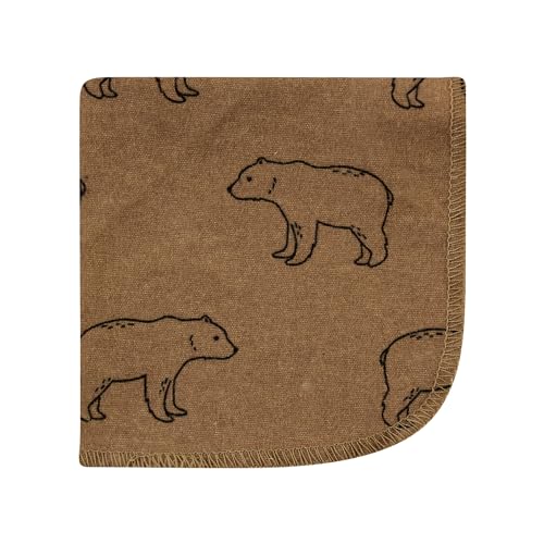 Image of Hudson Baby Unisex Baby Flannel Cotton Poly Washcloths, Brown Bear 10 Pack, One Size