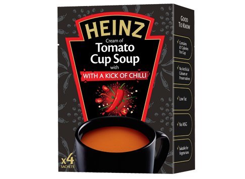 Original Heinz Cream of Tomate Cup Soup with a Kick of Chilli Importado del Reino Unido Inglaterra Lo mejor de la sopa británica Tomate instantáneo