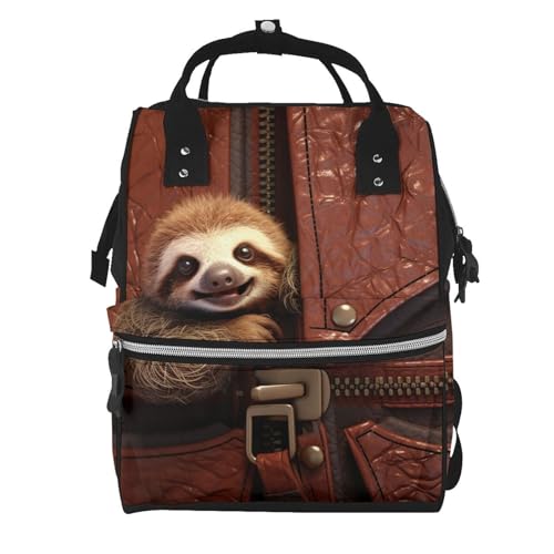Sac à dos à langer avec fermeture éclair paresseux grand volume et style casual