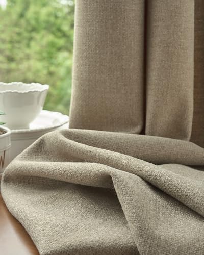 Image of Graywind Motorized Curtains with Track, Room Darkening Smart Curtains, Rechargeable Curtains Compatible with Alexa & Remote Control for Large Windows, Custom Drapes Up to 220 inch, Haven (Brown)