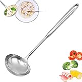 Soup Spoon Ladle,14 Inch Stainless Steel Soup Ladle with Hollow Handle,Kitchen Cooking Spoon for Wok,Hotpot,Restaurant,Hotel Kitchen