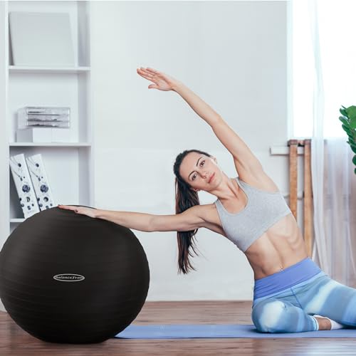 Image of Fitvids Anti-Burst and Slip Resistant Exercise Yoga Fitness Birthing Ball with Quick Pump, 2,000-Pound Capacity, Multiple Colors and Sizes