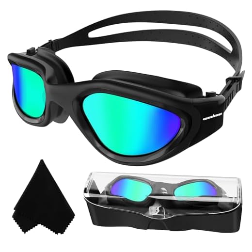 Winline Gafas de natación polarizadas,protección Anti-vaho protección UV sin filtraciones visión Clara fáciles de Ajustar con Puente Nasal Suave para Hombres, Mujeres, Adultos y Adolescentes