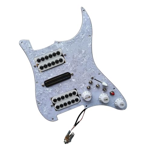 Pickguard pré câblé guitare avec double bobine multifonction plaque de protection white pearl