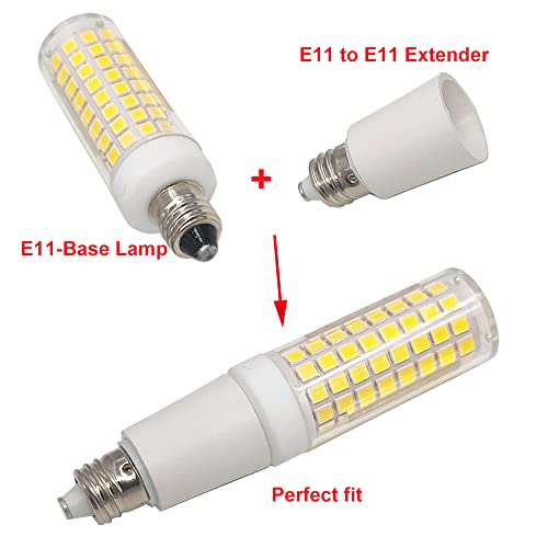 10Pcs E-Simpo E11 To E11 Mini Candelabra Light Socket Base E11 Led Lamp Holder Adapter Extender Converter Extension(10Pcs E11 To E11 Extender) #TOP1