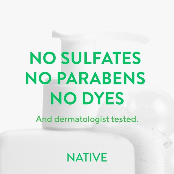 Native Gentle Facial Cleanser for sensitive skin, Fragrance Free, Sulfate Free, with Vitamin B3 and Aloe, Dermatologist Tested, 12.5 oz with Travolle Dispenser Pump