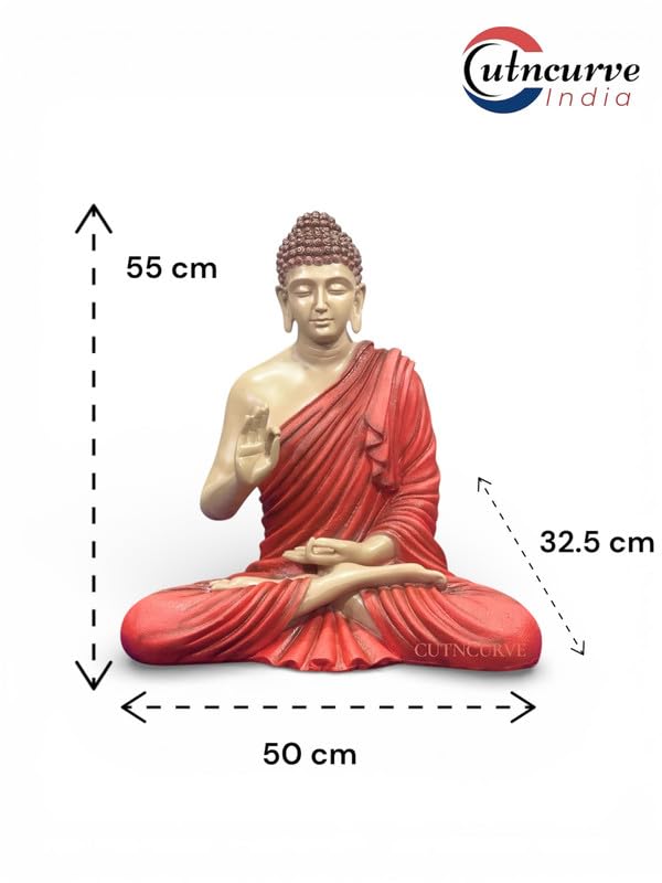 Image of 2 Feet Buddha Statue for Home Decor, Garden and Gifting, Big Size, Made of Resin, Premium Luxury Decoration Showpiece, Vastu Feng Shui for Good Luck, Happiness (Natural Rust)