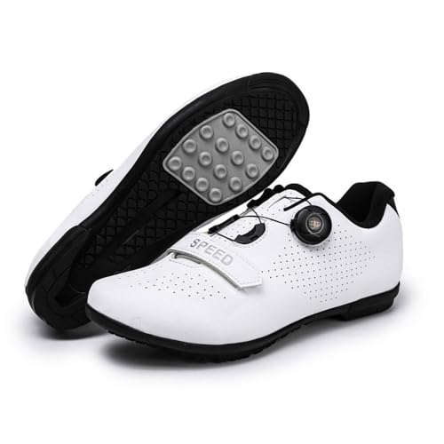 Treer Racefietsschoenen voor dames en heren, 37 EU-47 EU, rubberen zool (geen Cleats), racefietsschoenen, fietsschoenen, schoenen, mountainbikes, compatibel met outdoor fietsschoenen, fiets indoor