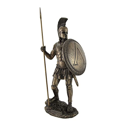 Estatua Guerrero Espartano Bronce 14.25 Pulgadas miniatura 1
