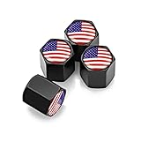 4PCS American Flag Tire Valve Stem Caps for Car, Auto Anti-Rust Airtight Rubber Valve Stem Covers, Leakproof Wheel and Tire Exterior Accessories Universal for Car, Bikes,Vehicles (Red)