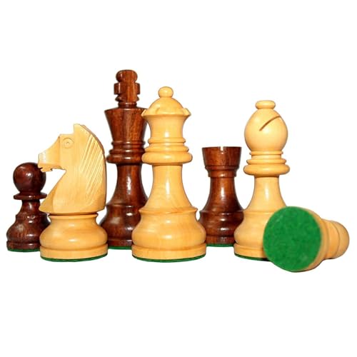 Image of 2.2 Inch Wooden Chess Pieces Set (32 Pieces) | Handmade Smooth Finish Wooden Chessmen for Replacement Use | Chess Pieces Only, Chess Coins only, Ideal for Teens and Adults