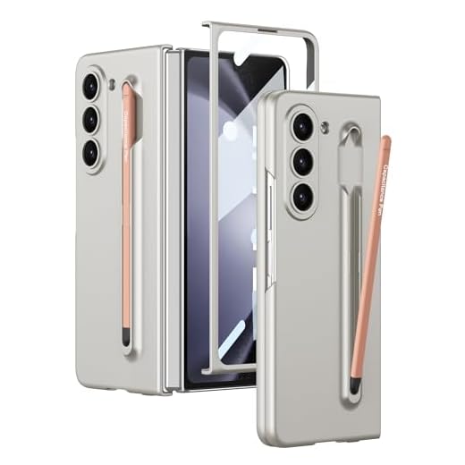 BAILI Capa para Galaxy Z Fold5 com caneta, capa Galaxy Z Fold5 com suporte de caneta S e caneta S capacitiva, capa à prova de choque com tudo incluso anexada HD filme temperado para Galaxy Z Fold5-branco