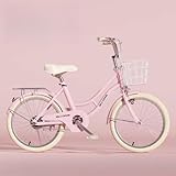 Dazzix女性用シティ通勤自転車中学生、大学生、女の子18/20/22/24インチ、大人の通勤、ダブルビームフレームシティ、リアカーゴラック、快適なペダルバイク、フロントブレーキとリアブレーキ、調節可能なサドルハンドルバー、通学通勤用 誕生日プレゼント (スポークホイール+24インチ,ピンク)