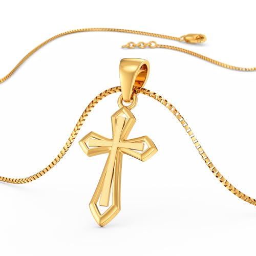 Image of Joyalukkas 22K 916 Purity Sacred Golden Holy Cross Pendant for Unisex