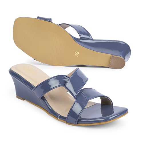 Image of Women Girls Comfortable Slip-On Glossy Sandals - Stylish All Day Comfort Ladies Footwear for Daily Wear