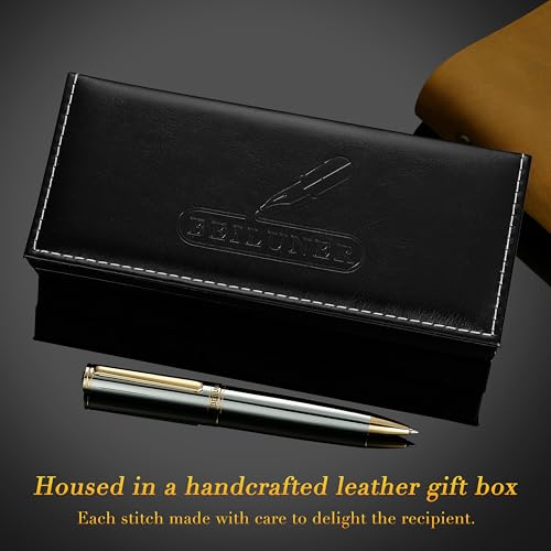 Image of BEILUNER Silver Gold Gel Pen - Luxury Featuring sophisticated chrome finishes, with 24K Gold Accents, Best Pen Gift Set for Men & Women, Business Signature, Executive, Office Retractable Pens