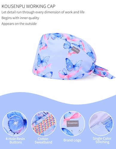 Image of Kousenpu Scrub Caps for Men, Adjustable Surgical Cap, Breathable Medical Hat for Doctors, Nurses & Healthcare Professionals