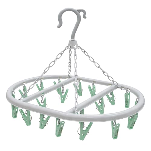pegs it Oval Sock Dryer with 20 Pcs Clothes Pegs Sock Hanger for Washing Line Quick and Efficient Drying Sock Dryer with pegs Lightweight & Rust-Proof | Aqua Blue & Grey