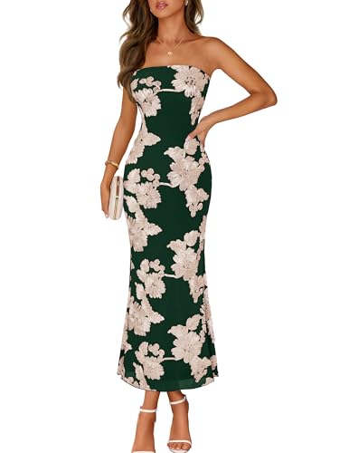 Image of MEROKEETY Women's Summer Floral Wedding Guest Cocktail Maxi Dress